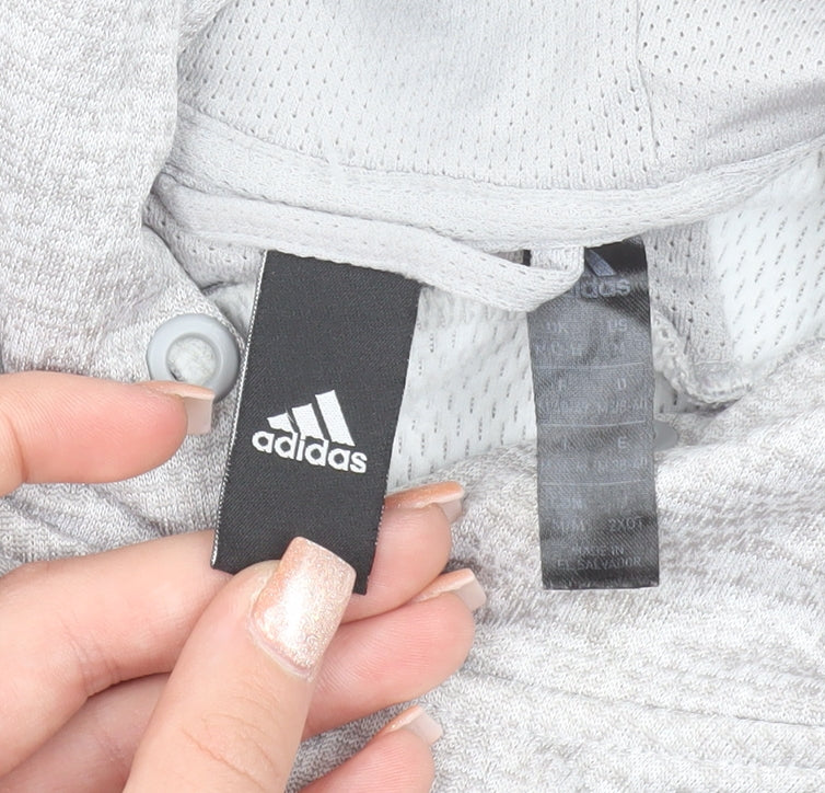 Adidas Women’s Grey Pullover Hoodie Size M Polyester Sportswear
