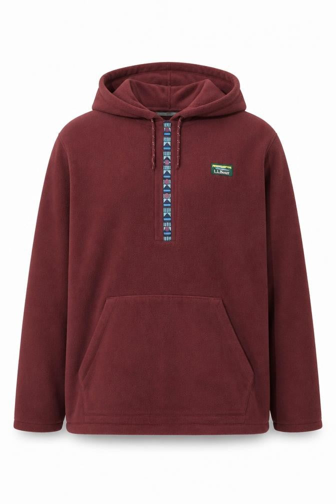 L.L.Bean Unisex Red Fleece Pullover Hoodie XL Regular