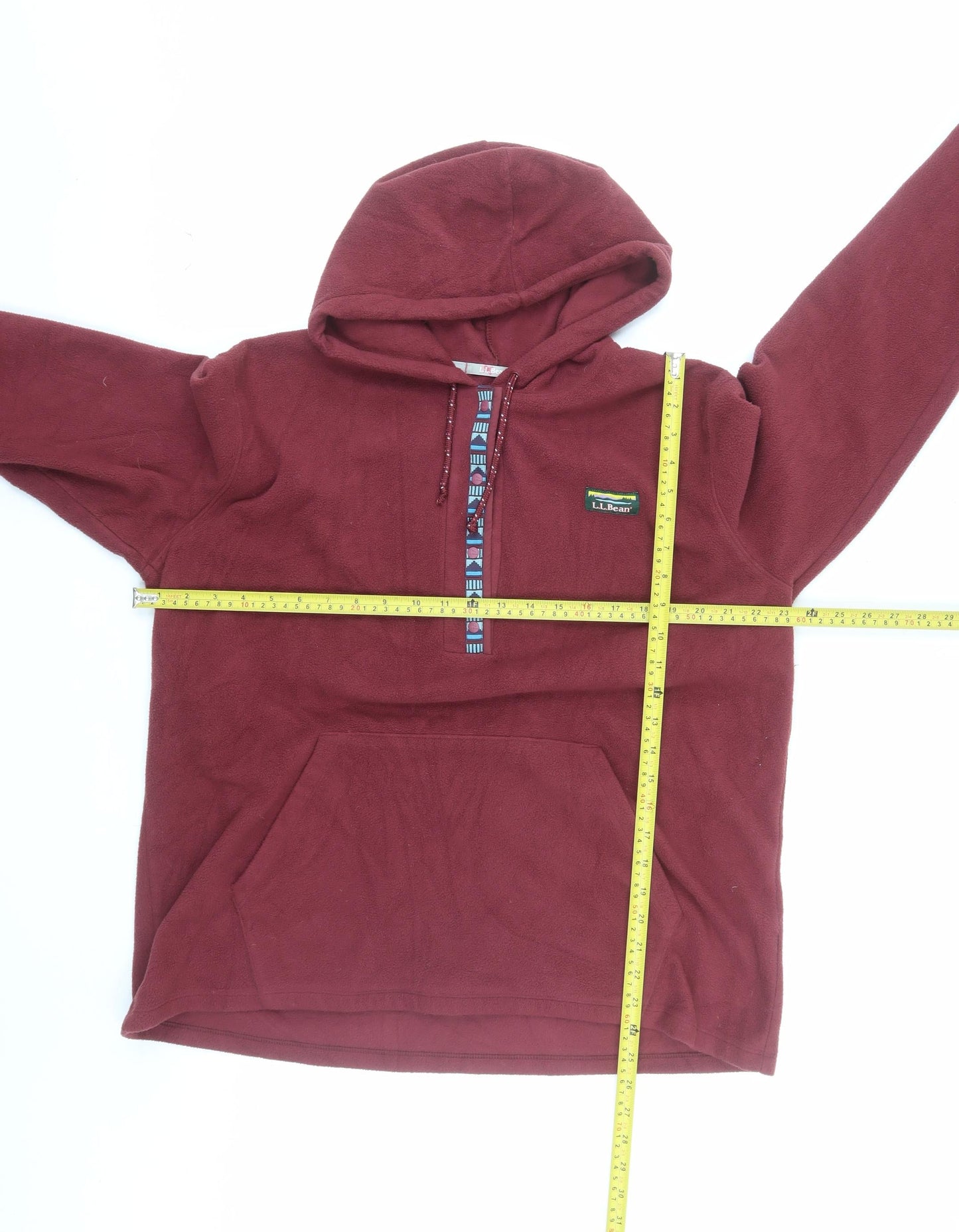 L.L.Bean Unisex Red Fleece Pullover Hoodie XL Regular