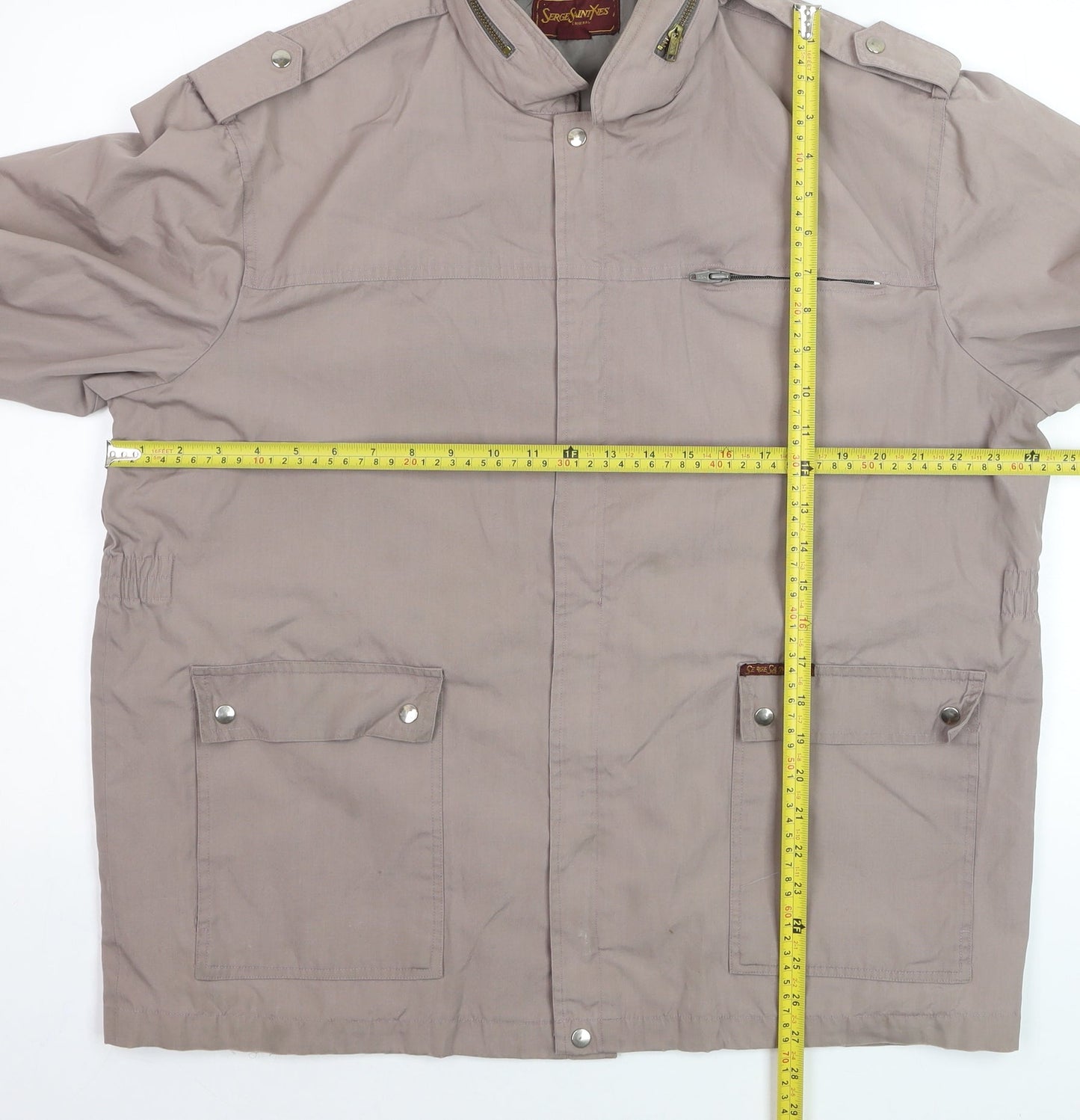 Serge Saint Yves Men's Beige XL Military Cotton Jacket