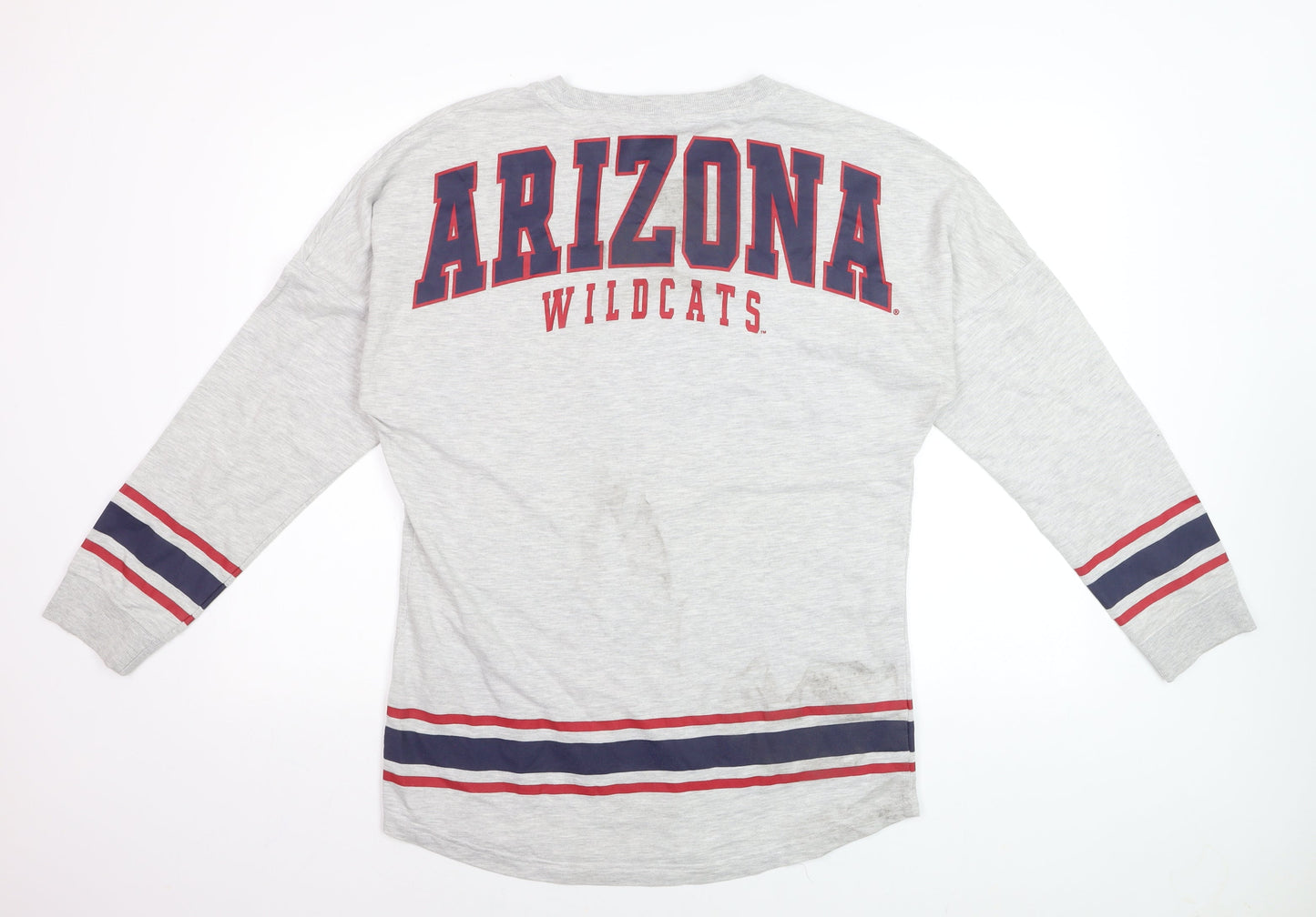 Colosseum Women Grey Arizona Wildcats Long Sleeve Pullover Sweatshirt L