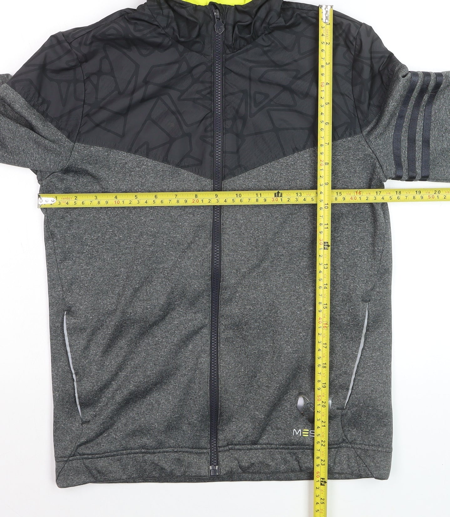 Adidas Boys Grey ClimaWarm Messi Full Zip Hooded Track Jacket - Size 13-14 Years