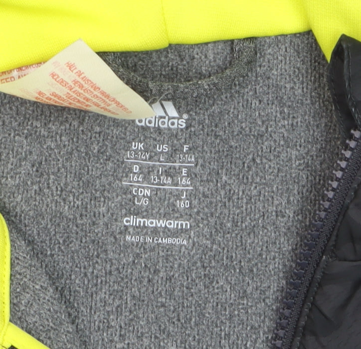 Adidas Boys Grey ClimaWarm Messi Full Zip Hooded Track Jacket - Size 13-14 Years