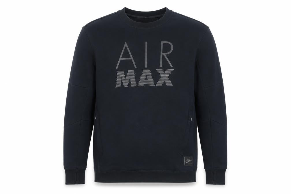 Nike Men’s Black Air Max Pullover Sweatshirt M Crew Neck Sportswear