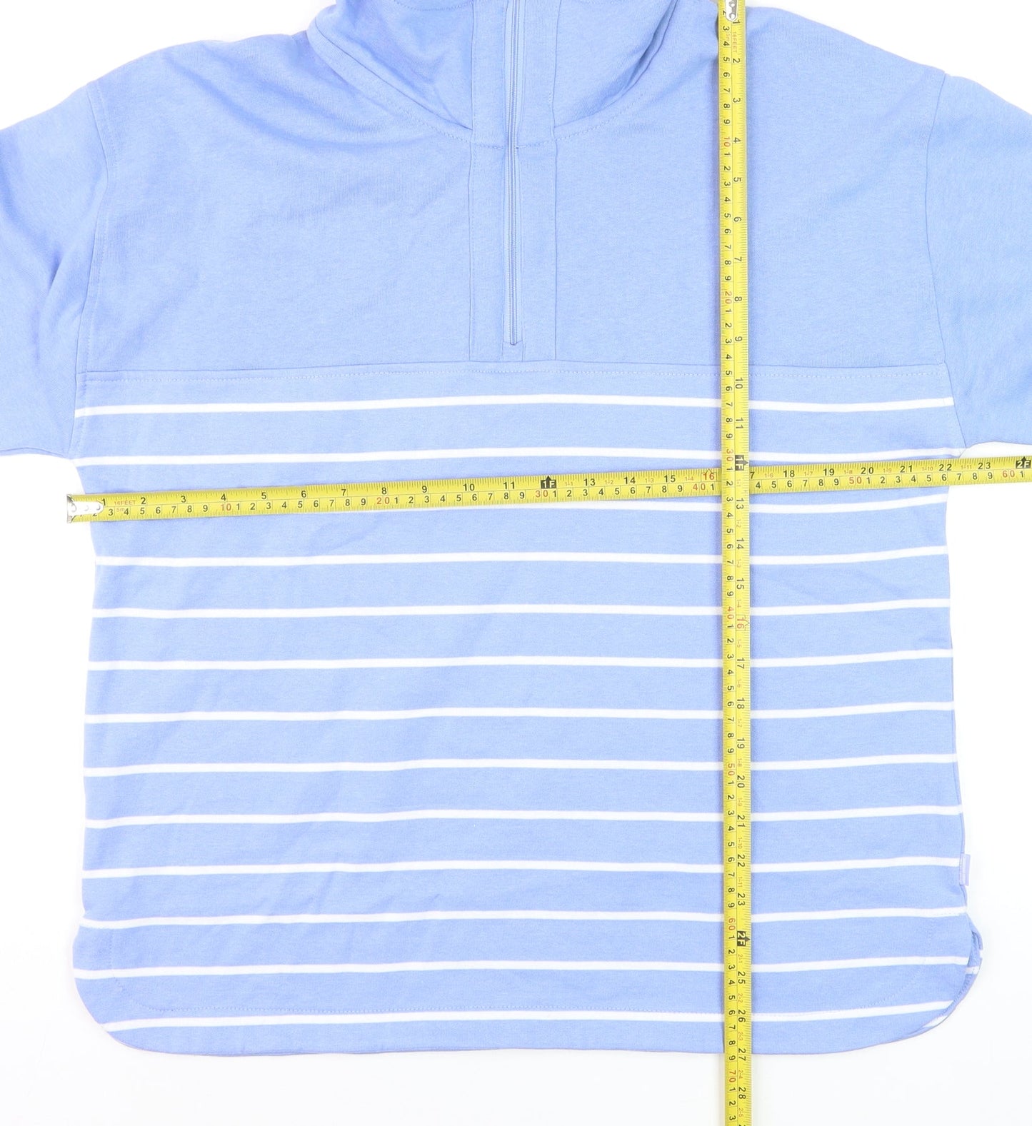 Regatta Womens Blue 1/4 Zip Striped Pullover Sweatshirt Size 14