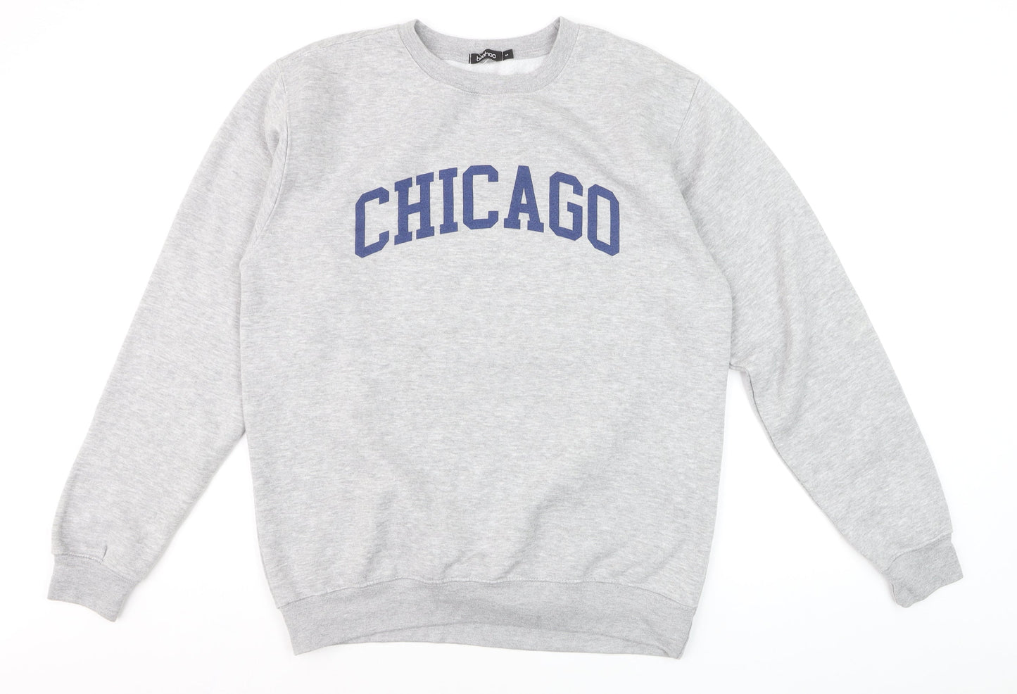 Boohoo Women's Grey 'Chicago' Pullover Sweatshirt Size S