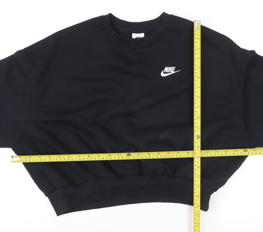 Nike Women's Black Cotton Blend Pullover Sweatshirt Size M