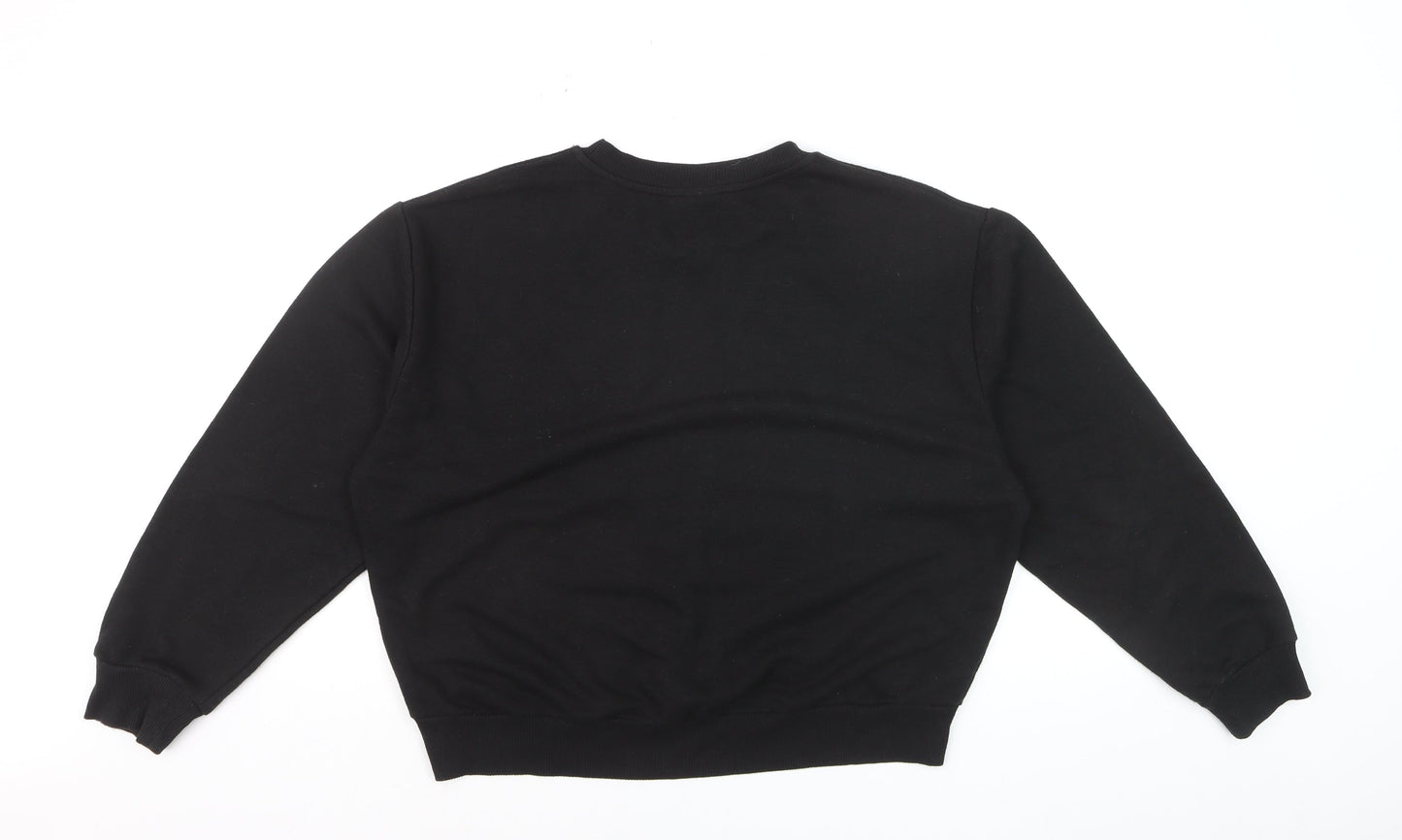 Topshop Petite Black Floral Embroidered Pullover Jumper UK 8