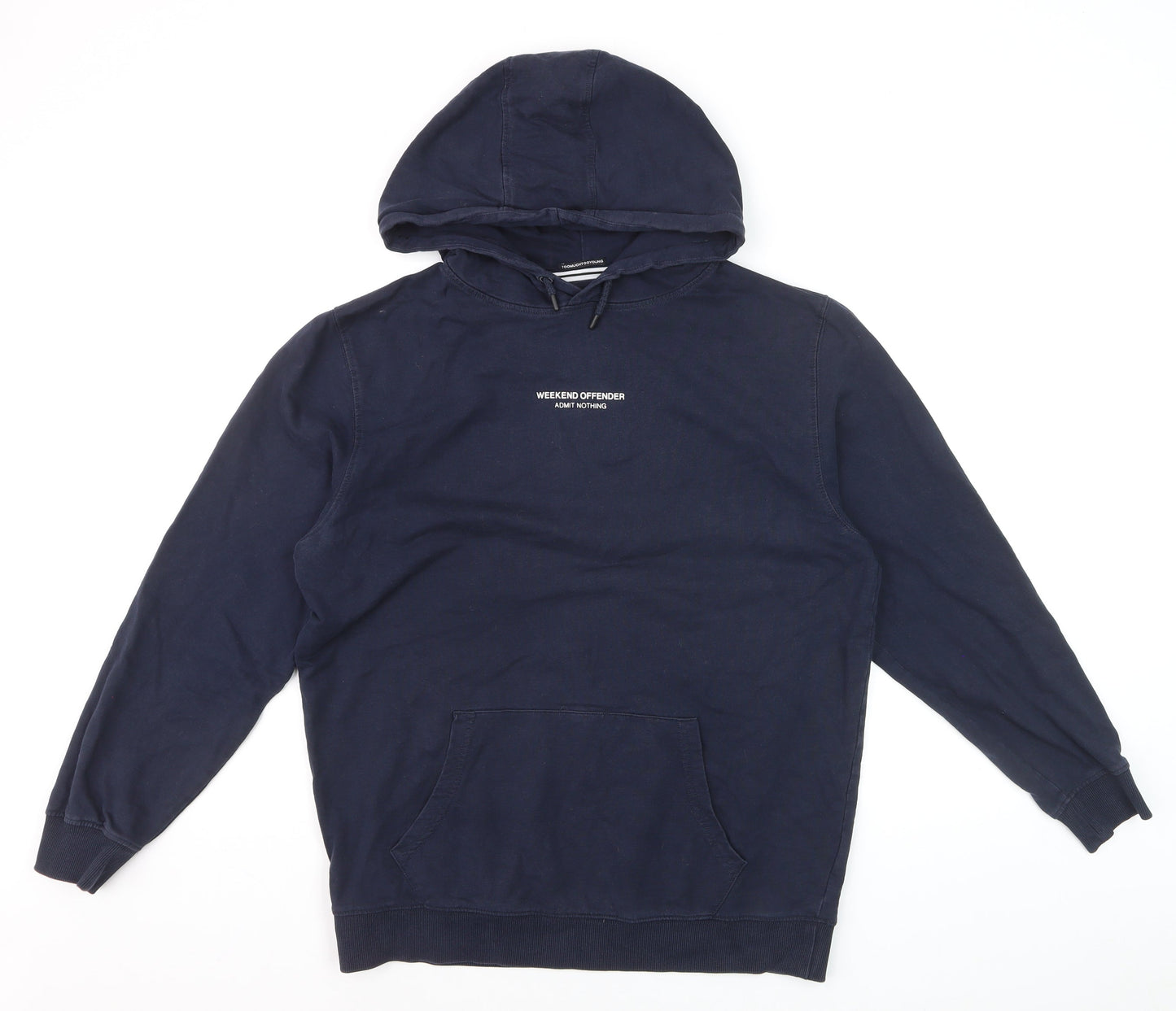Weekend Offender Men's Blue Pullover Hoodie M Cotton Logo Sweatshirt