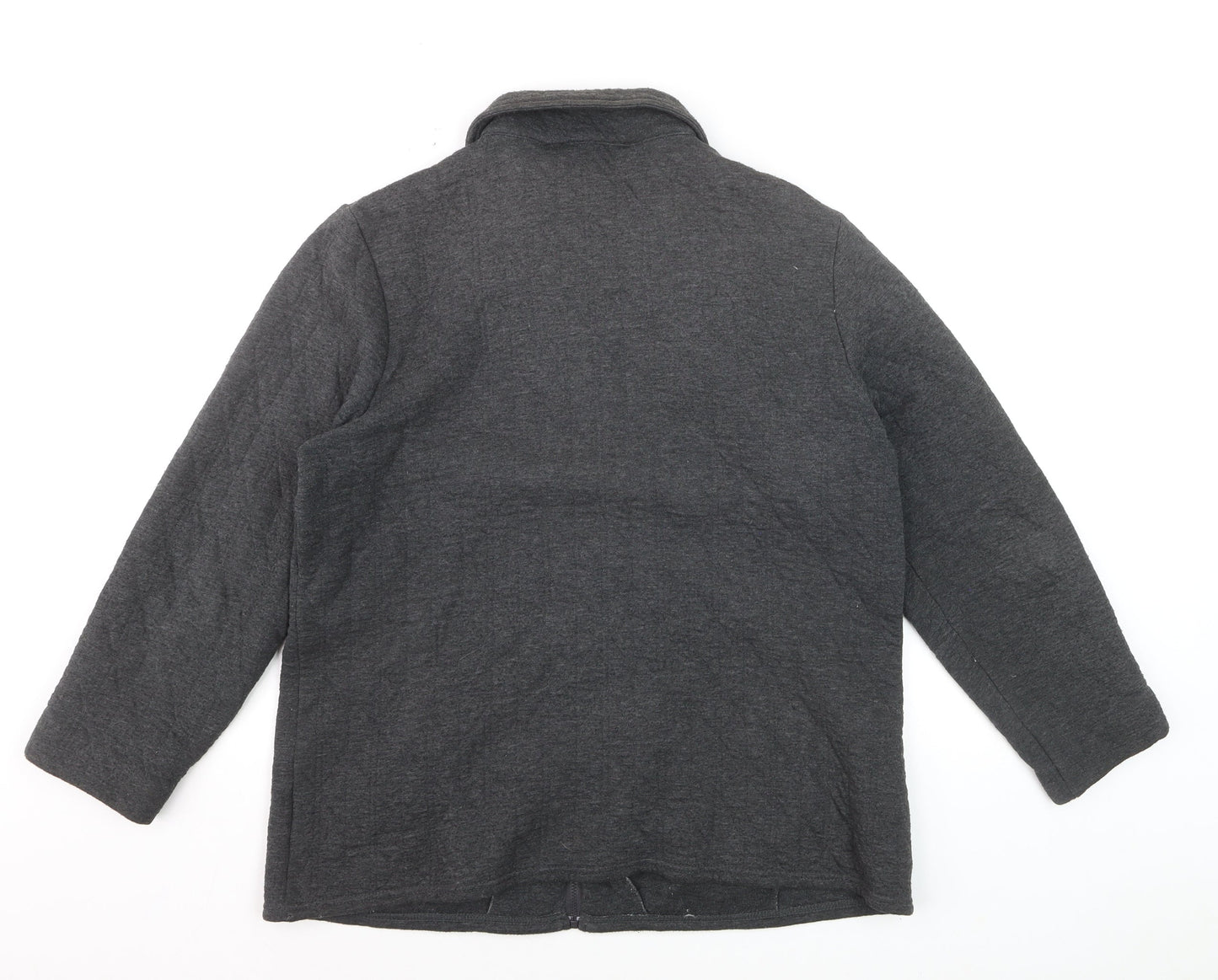 Jumper Men's Grey Full Zip Cotton Blend Casual Jacket M