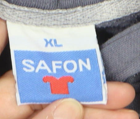 SAFON Boys Grey Pullover Hoodie Tenerife University Print XL Cotton Blend