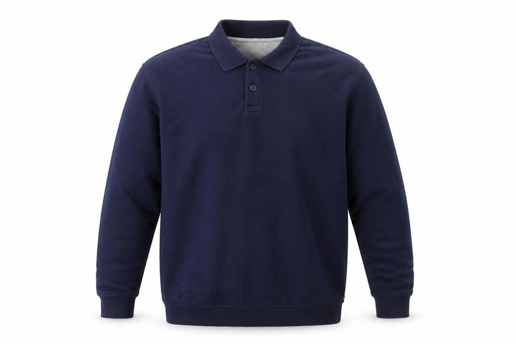 James Pringle Men's Blue Long Sleeve Cotton Polo Shirt Size M
