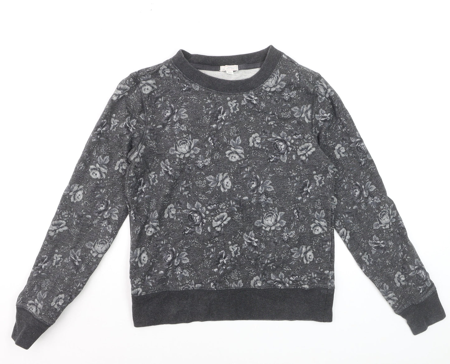 GAP Womens Grey Floral Pullover Sweatshirt XS Cotton Casual
