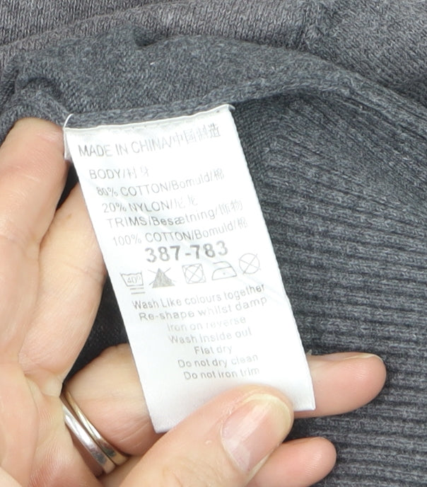 Next Men’s Grey V-Neck Pullover Jumper Large Cotton Blend