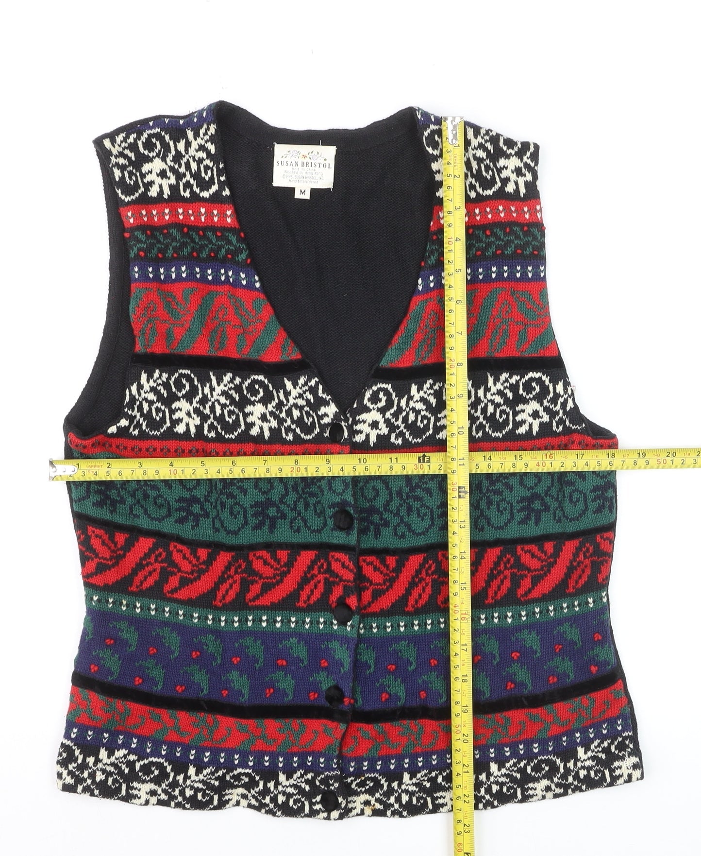 Susan Bristol Men's Multicoloured Fair Isle Knit Sleeveless Vest M
