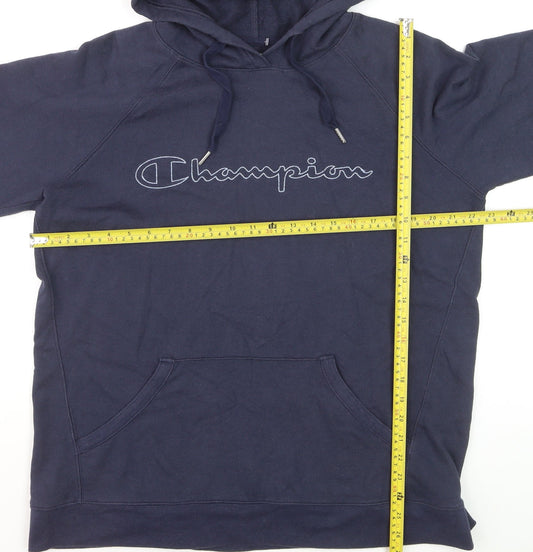 Champion Men's Navy Blue Pullover Hoodie XL Cotton Blend Logo