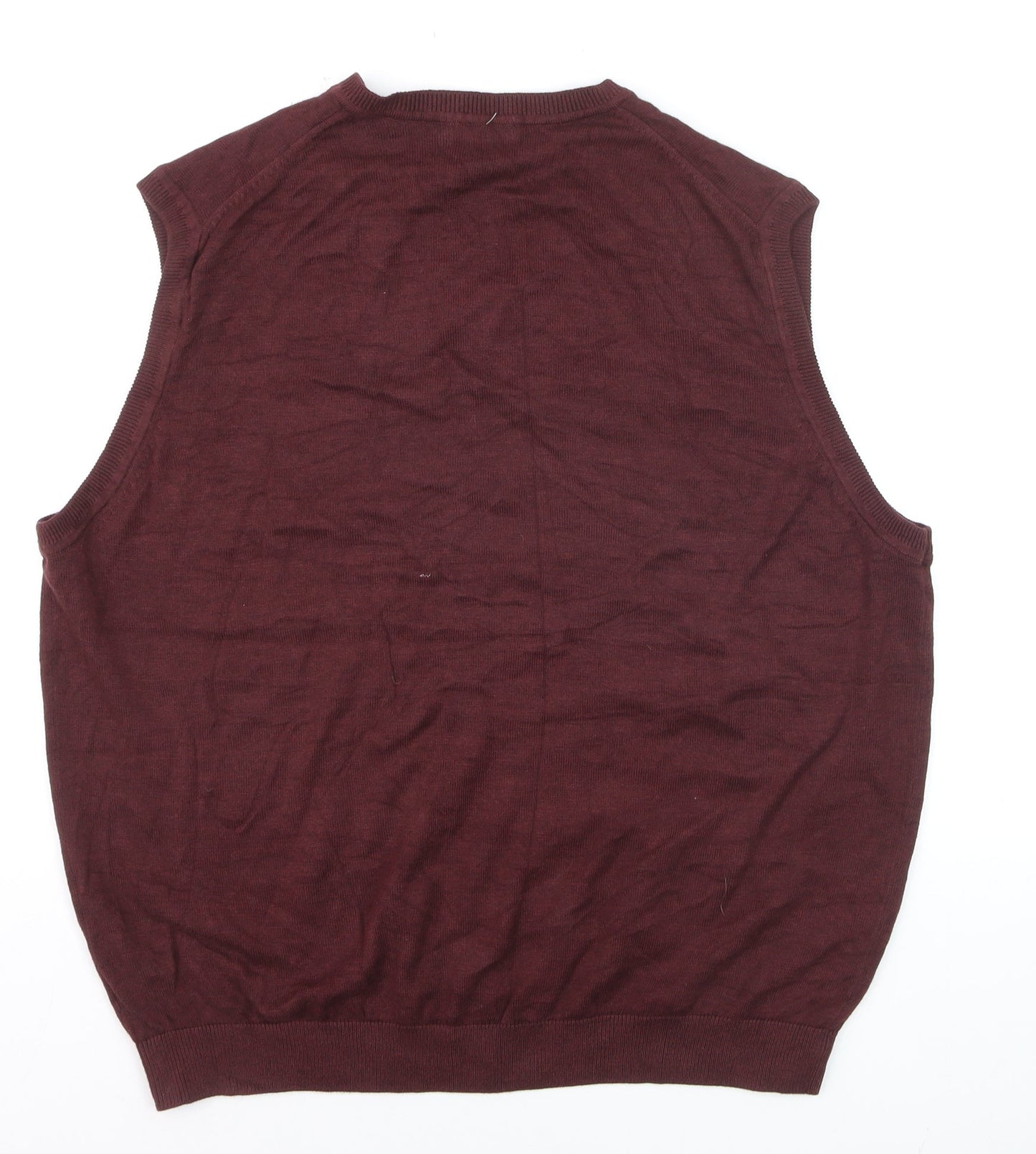 Van Heusen Men’s Red V-Neck Cotton Blend Sleeveless Vest L