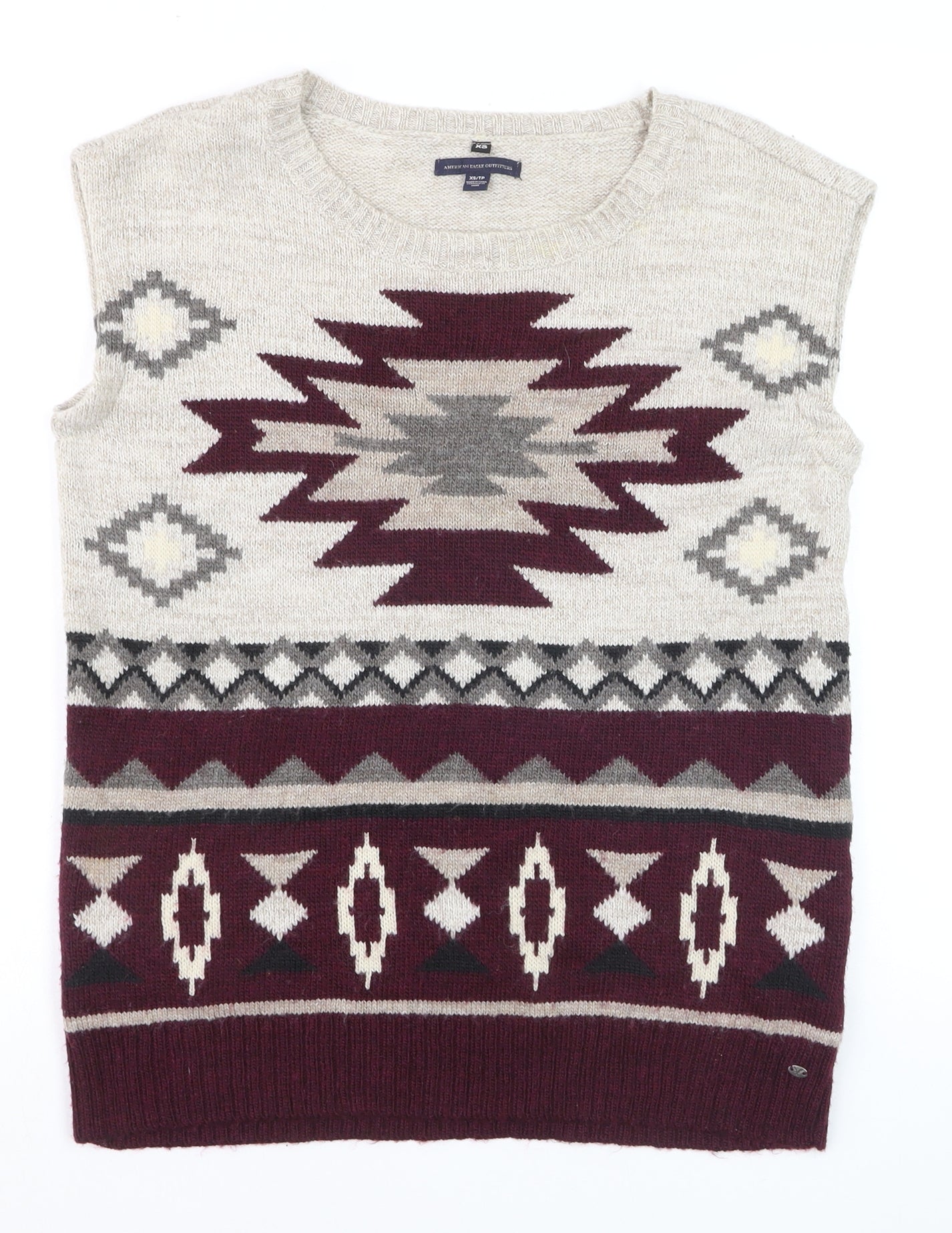 American Eagle Outfitters Men's Beige Aztec Wool Knit Vest XS