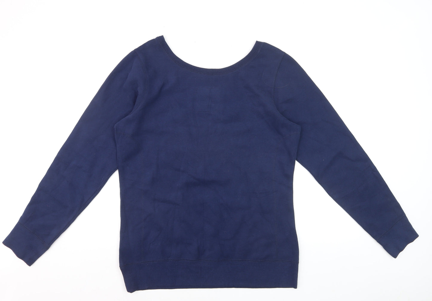 Adidas Womens Navy Blue Pullover Sweatshirt L Logo Pocket Casual