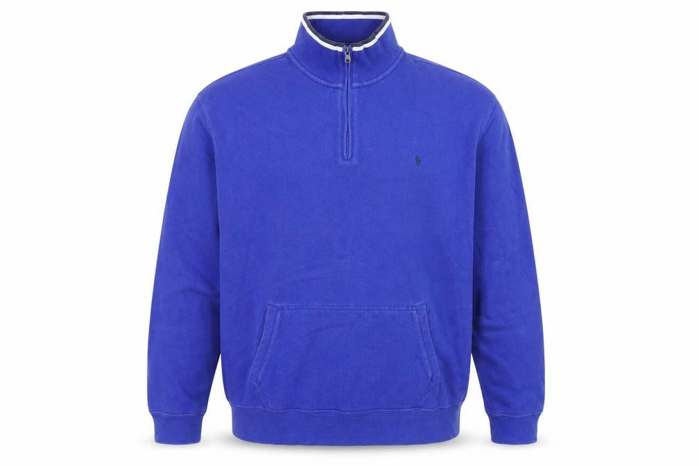 Polo Ralph Lauren Men's Blue XL 1/4 Zip Cotton Sweatshirt