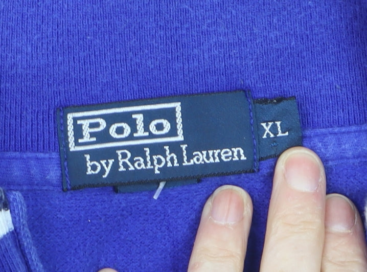 Polo Ralph Lauren Men's Blue XL 1/4 Zip Cotton Sweatshirt