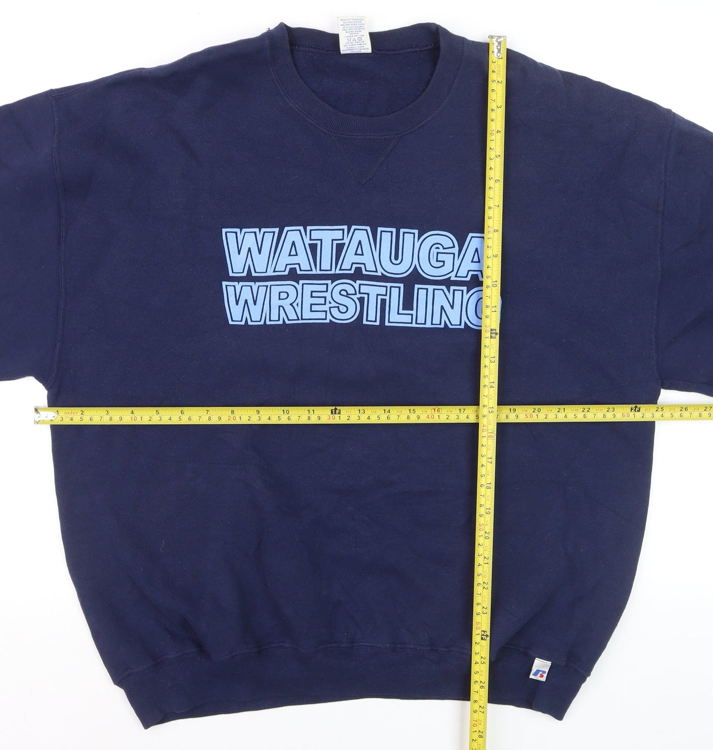 Russell Athletic Mens Navy Blue XL Pullover Sweatshirt Watauga Wrestling