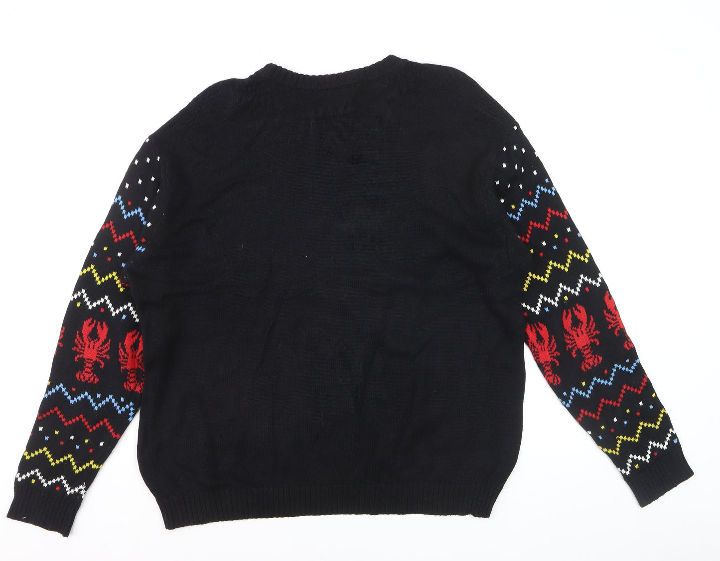 F.R.I.E.N.D.S Men's Black XL Cotton Christmas Jumper Sweater