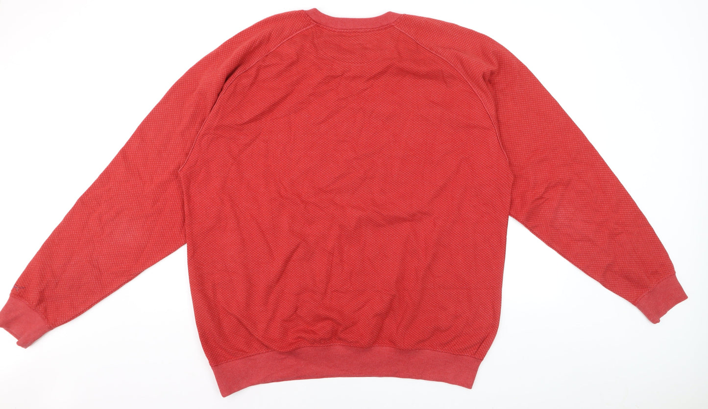 Greg Norman Men's Red XL Pullover Cotton Blend Crew Sweatshirt