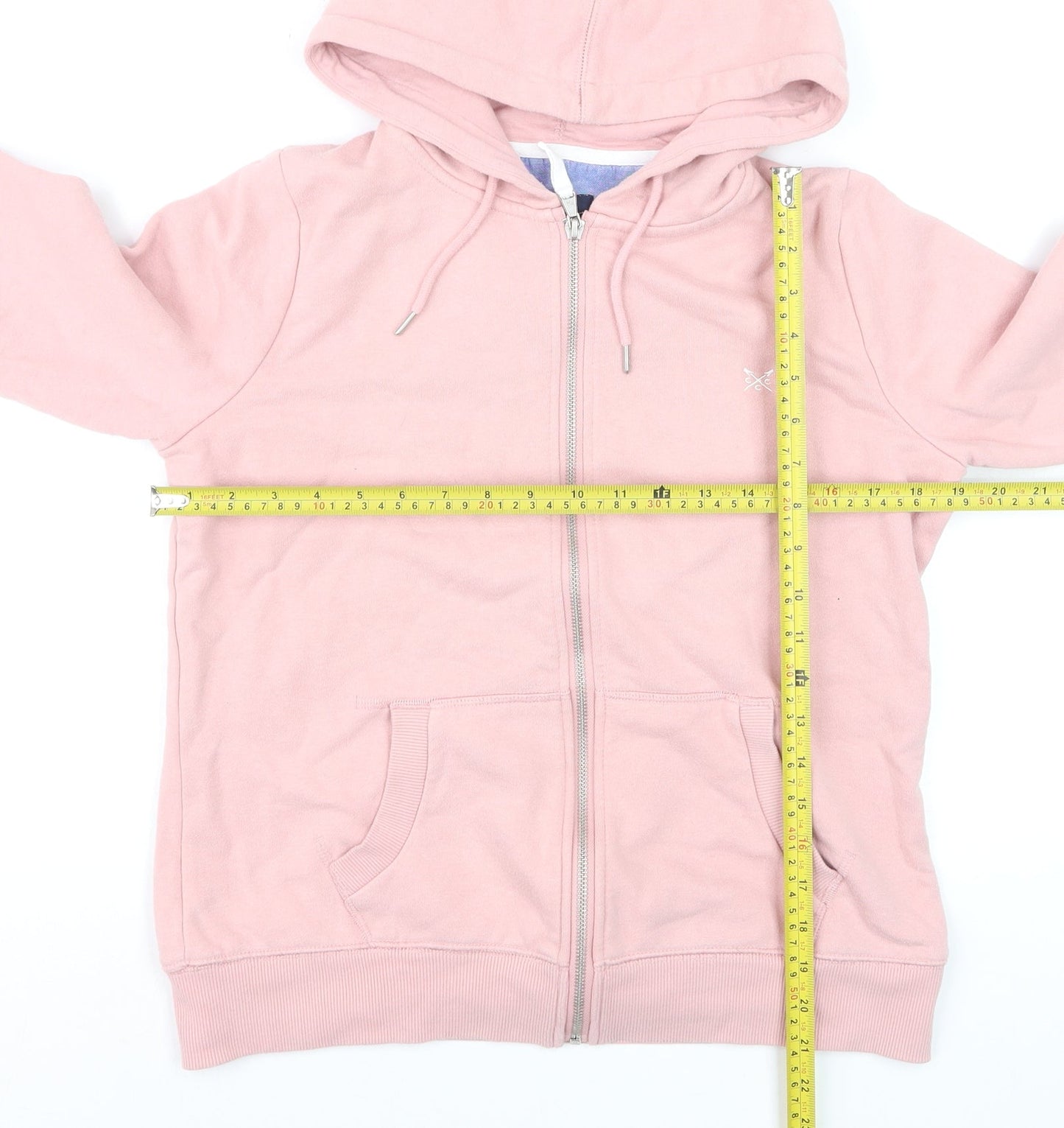 Crew Clothing Company Pink Full Zip Women's Hoodie Size 12