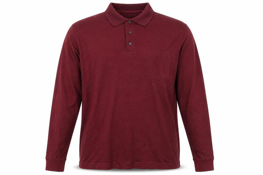 Croft & Barrow Men's Burgundy Long Sleeve Cotton Polo XL