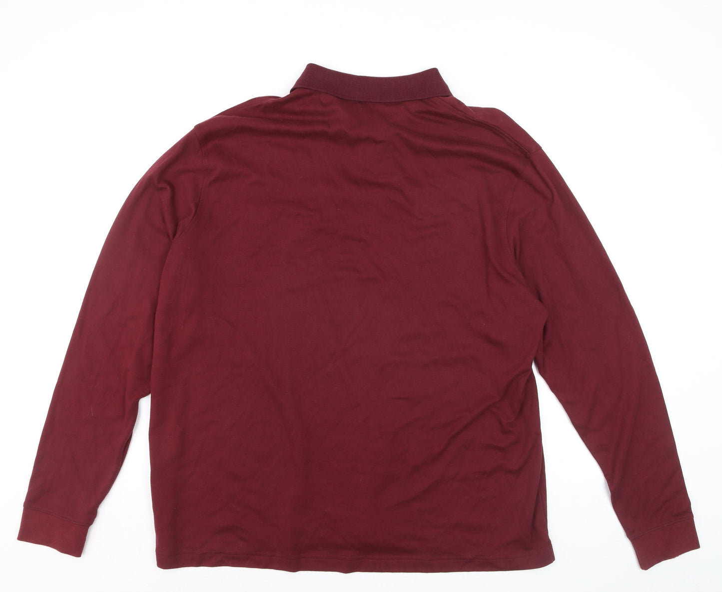 Croft & Barrow Men's Burgundy Long Sleeve Cotton Polo XL