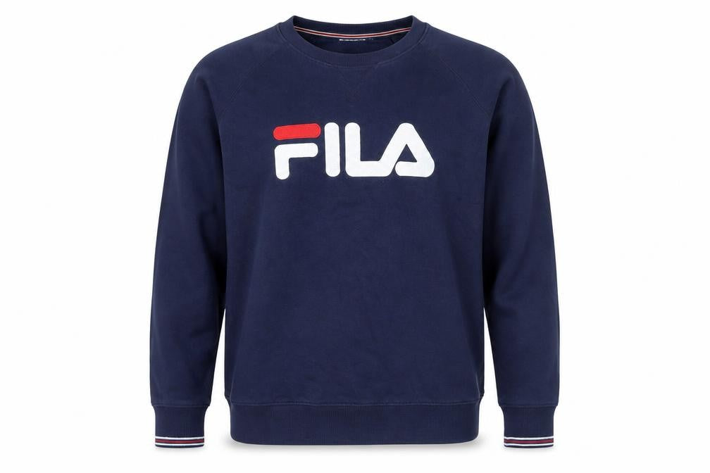 Fila Men's Blue Crew Neck Logo Sweatshirt Size M Regular Fit