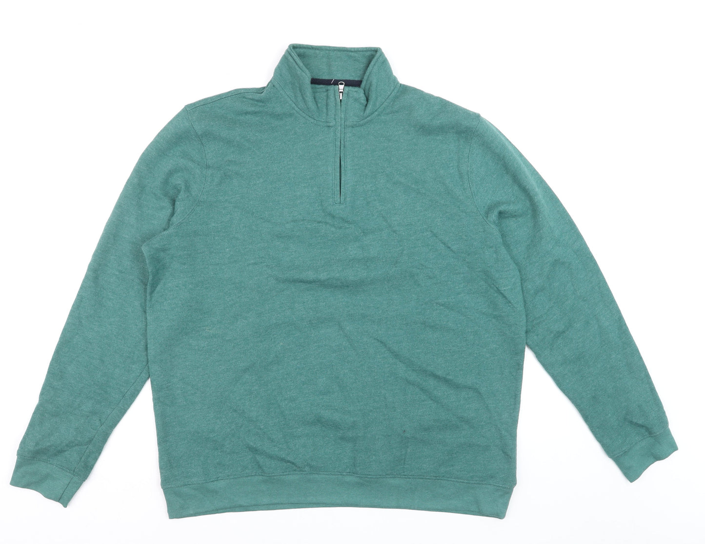 Croft & Barrow Men's Green L 1/4 Zip High Neck Sweatshirt
