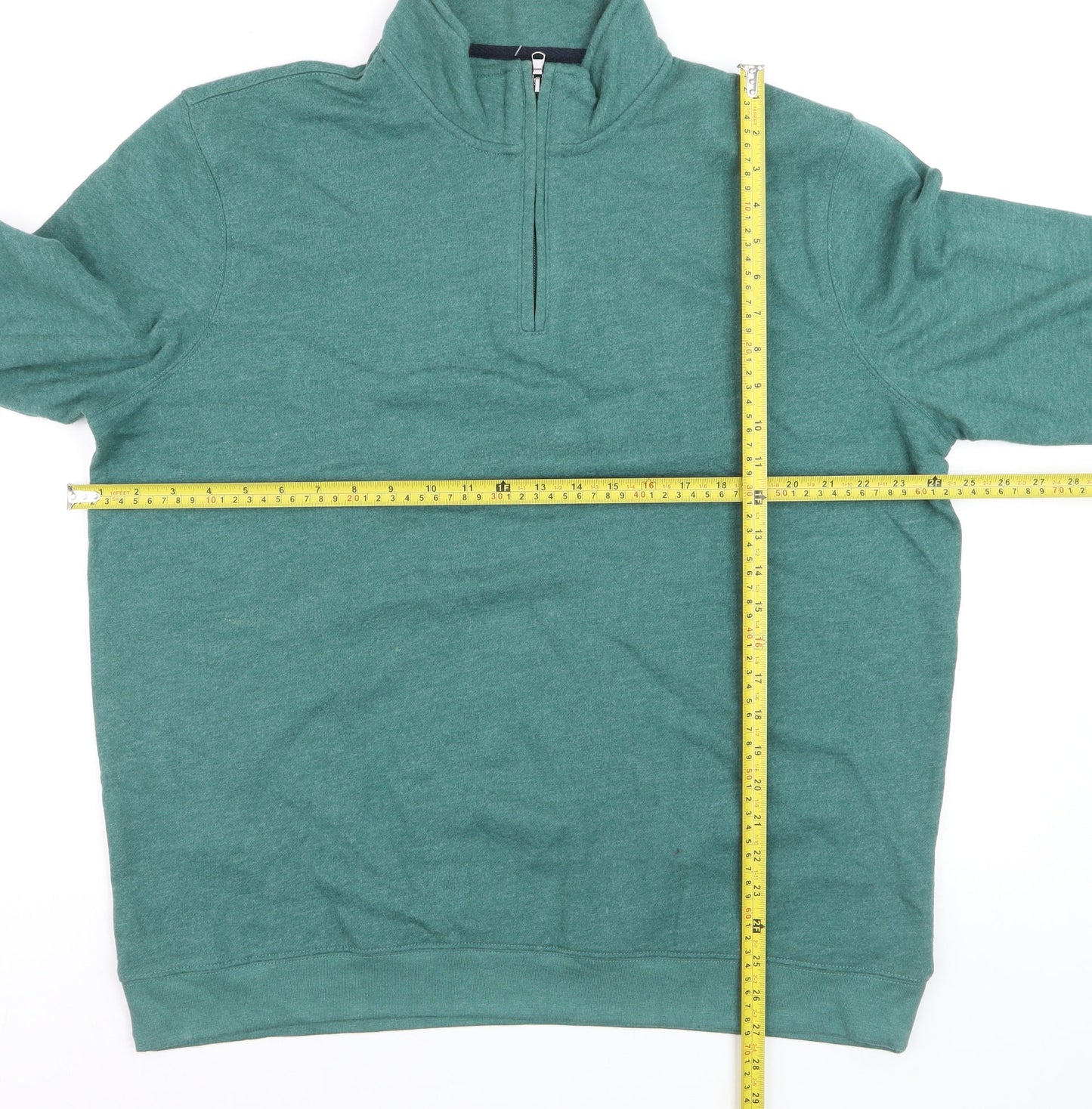 Croft & Barrow Men's Green L 1/4 Zip High Neck Sweatshirt