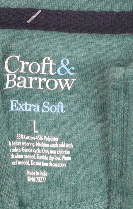 Croft & Barrow Men's Green L 1/4 Zip High Neck Sweatshirt