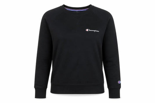 Champion Womens Black Small Pullover Sweatshirt Logo Crew Neck