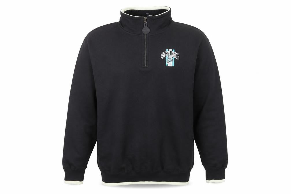 Pro Player Men's Black Spurs 1/4 Zip Sweatshirt M Vintage Sports Style
