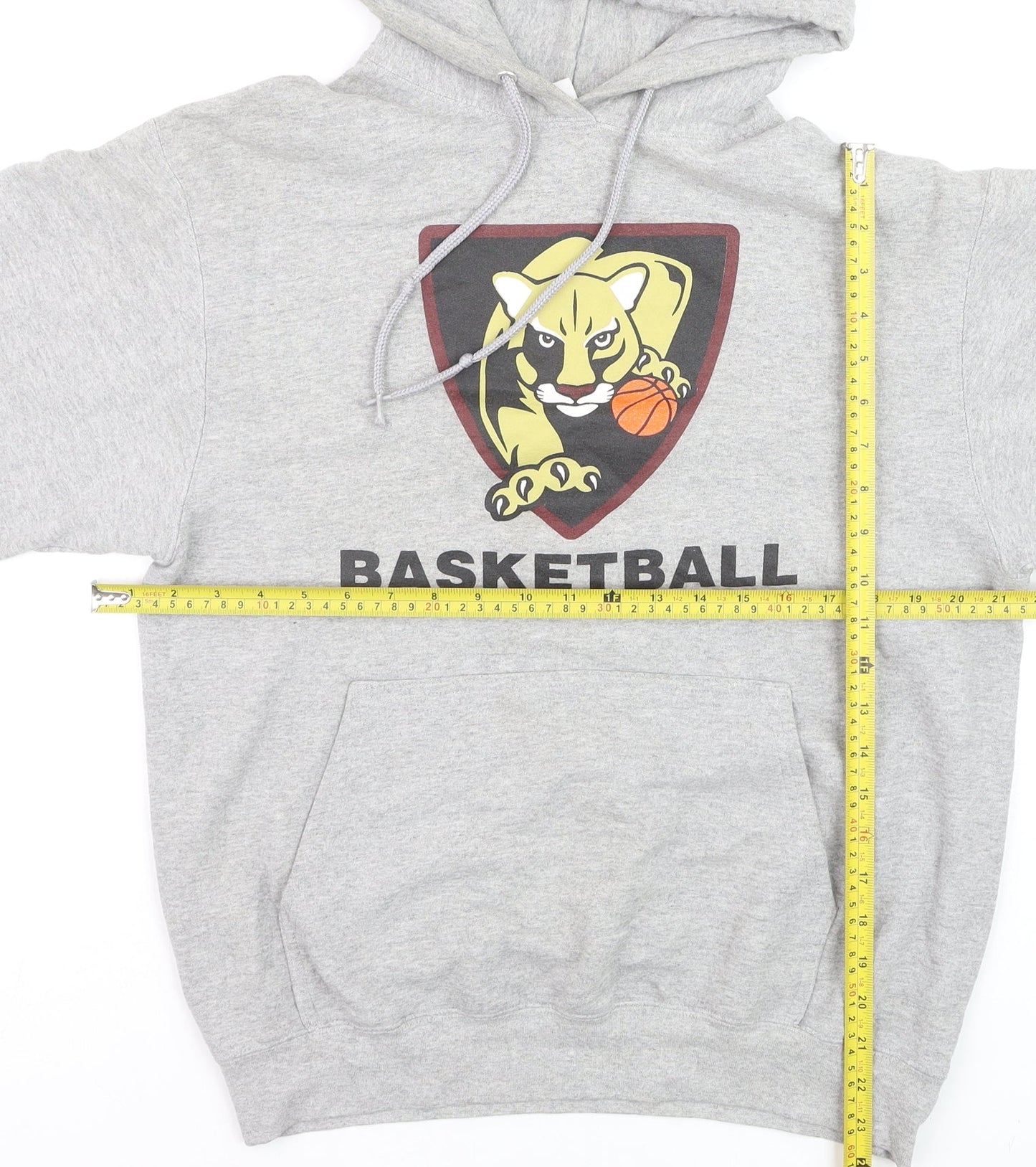 Port & Company Men's Grey Pullover Basketball Hoodie Size M