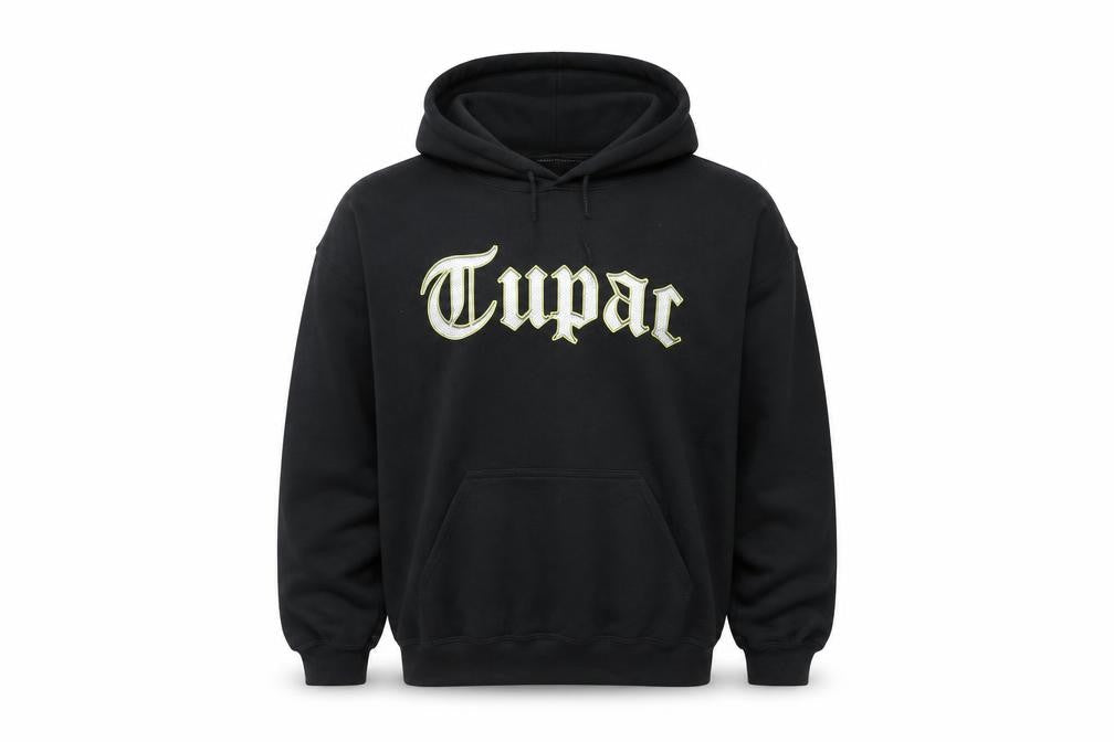 2Pac Men's Black Pullover Hoodie Medium Graphic Fleece Streetwear