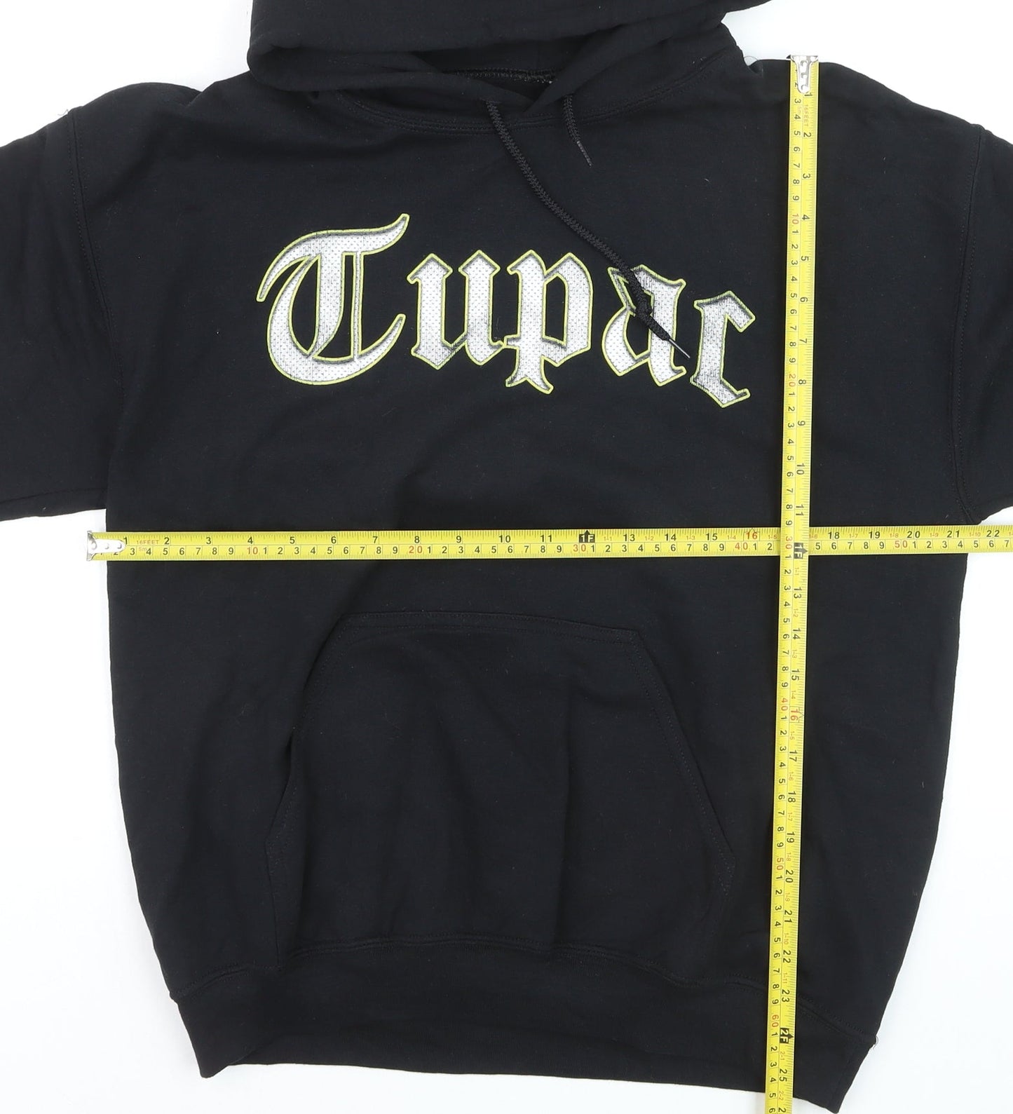 2Pac Men's Black Pullover Hoodie Medium Graphic Fleece Streetwear