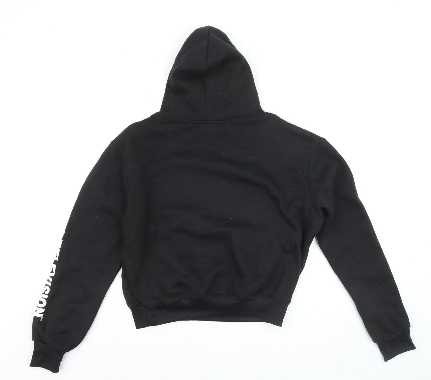 MTV Black Hoodie Women Medium Pullover Logo Graphic Print Sweatshirt