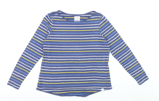 Fat Face Womens Blue Striped Long Sleeve Cotton Breton T-Shirt Size 16