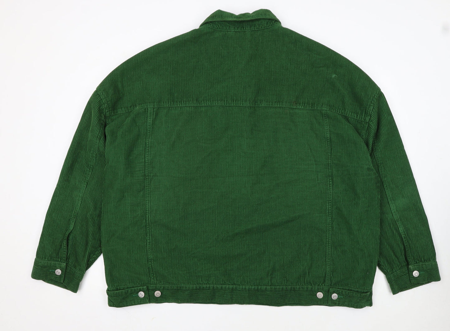 ASOS DESIGN Men's Green Corduroy Basic Jacket 2XL Relaxed Fit