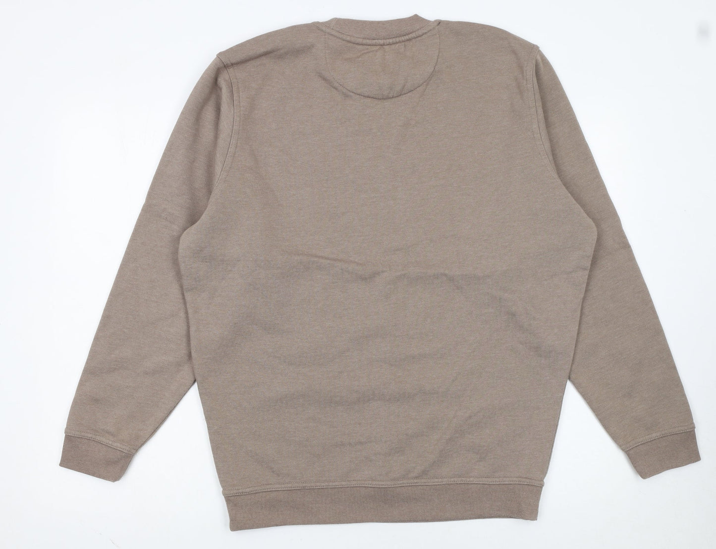 One Valley Men's Beige Crew Neck Sweatshirt Medium Pullover