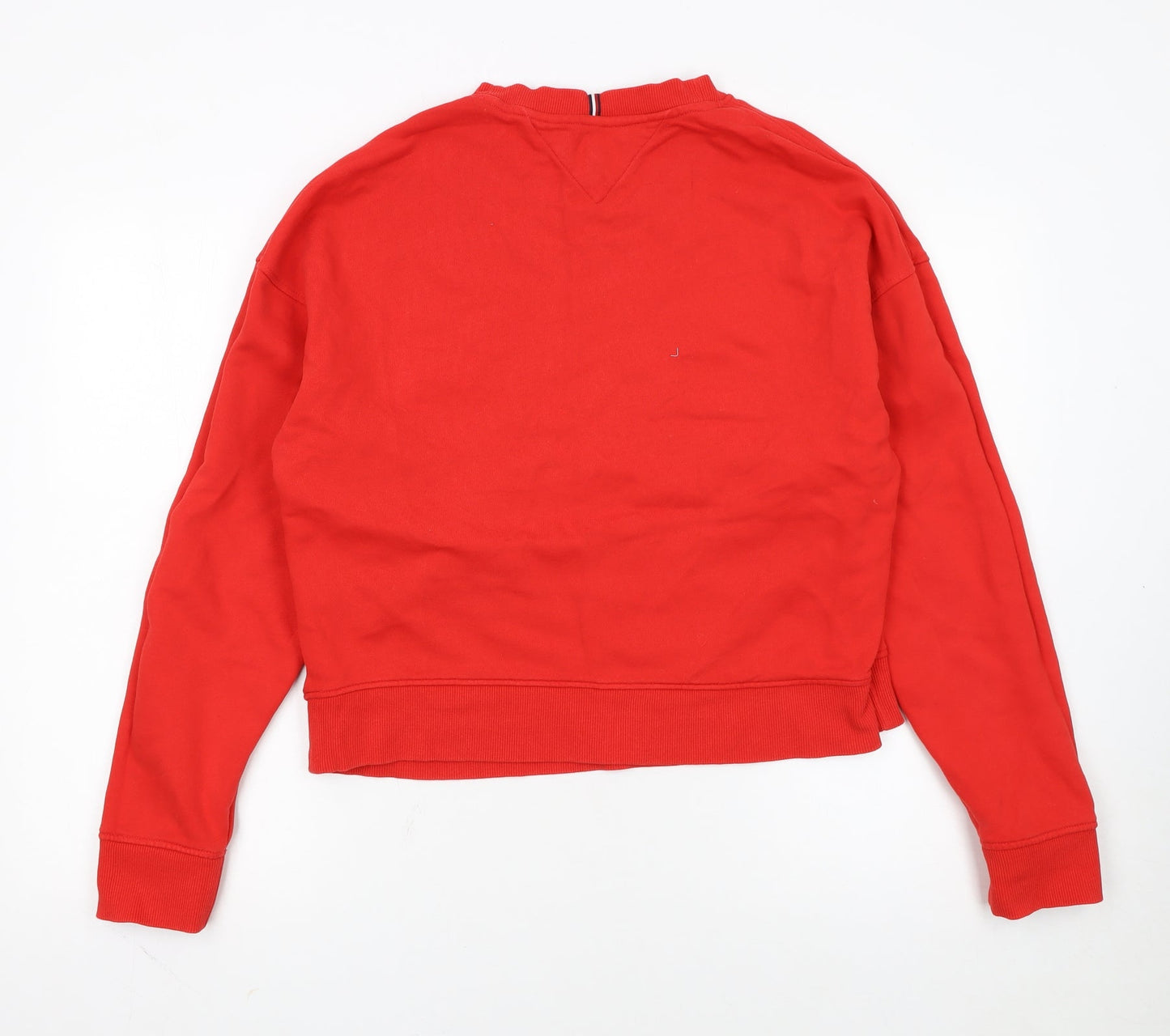 Tommy Hilfiger Womens Red Crew Neck Sweatshirt M Cotton Casual