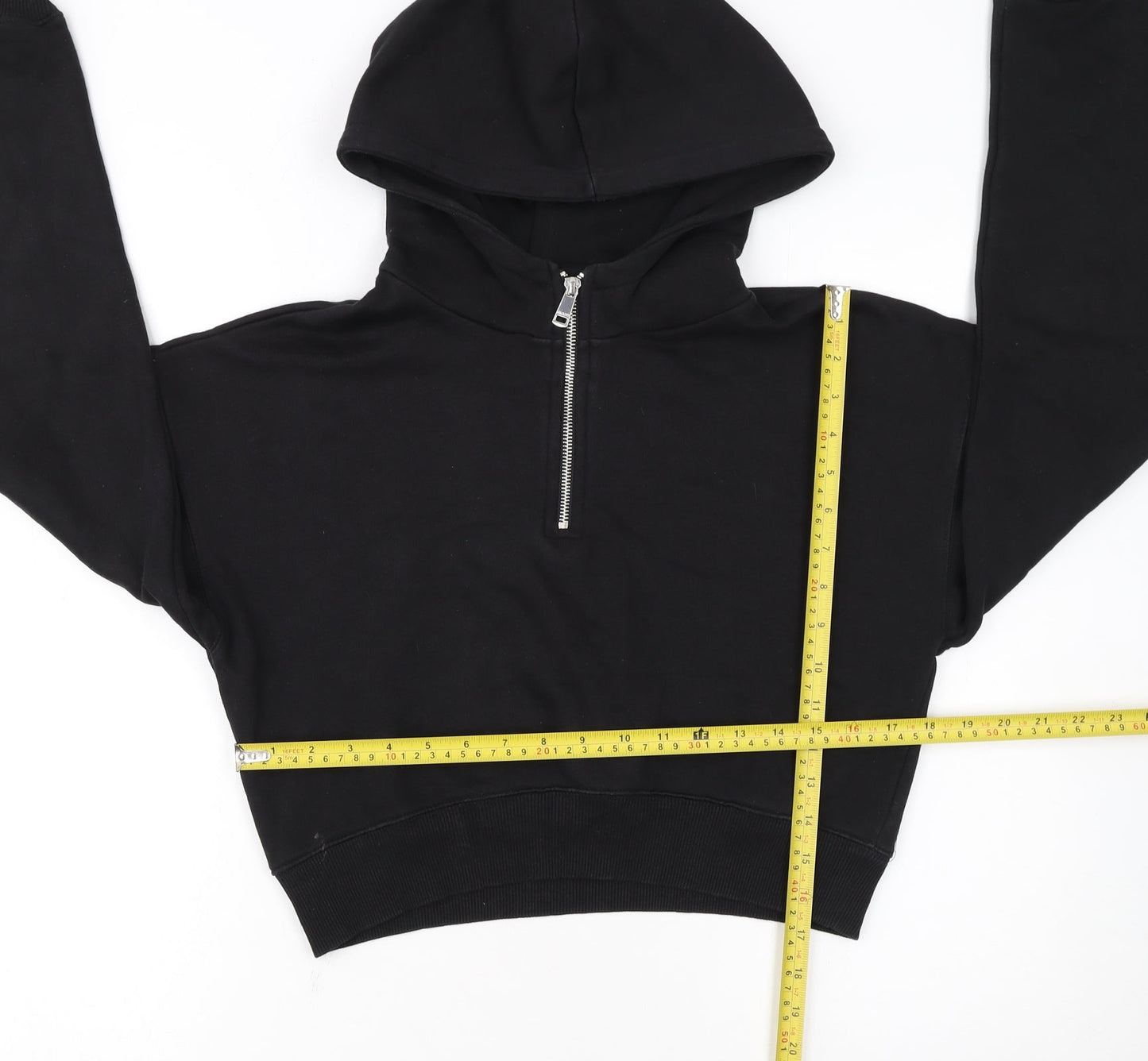 Alcott Womens Black XS 1/2 Zip Hoodie Sweatshirt