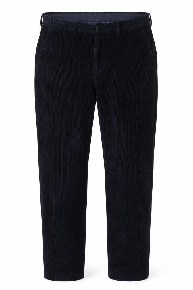 Marks & Spencer Men's Blue Corduroy Regular Fit Trousers 36W 33L