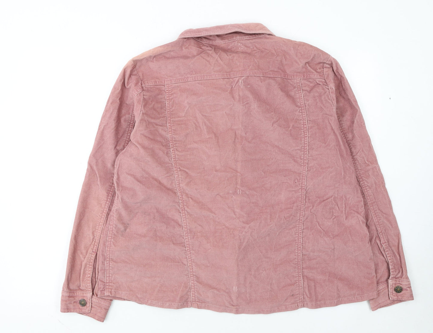 Agenda Womens Pink Corduroy Zip Jacket Size 20 Collared Cotton Blend