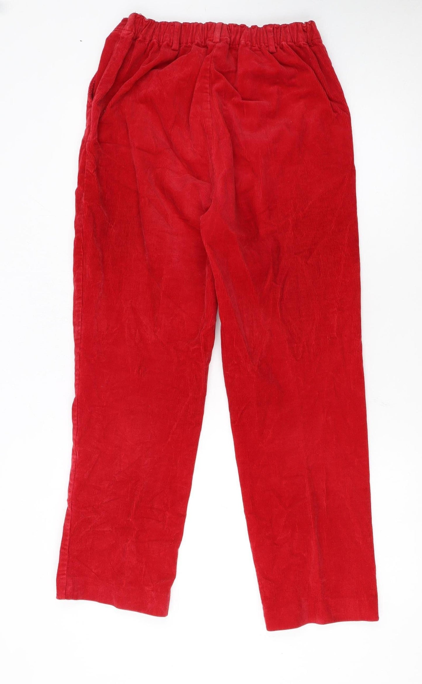 Lands' End Women's Red Corduroy Petite Size 10P Straight Leg Trousers