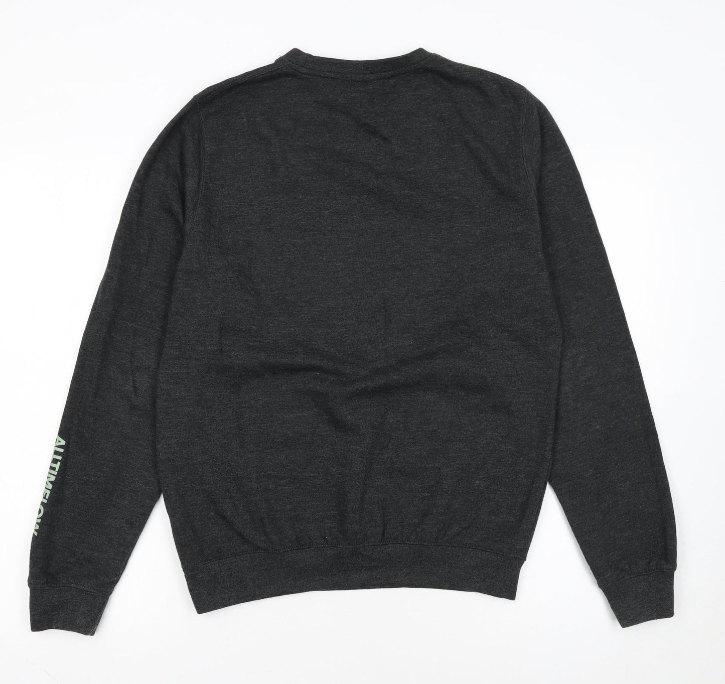 AWDis Womens Dark Grey Rose Print Pullover Sweatshirt Size S